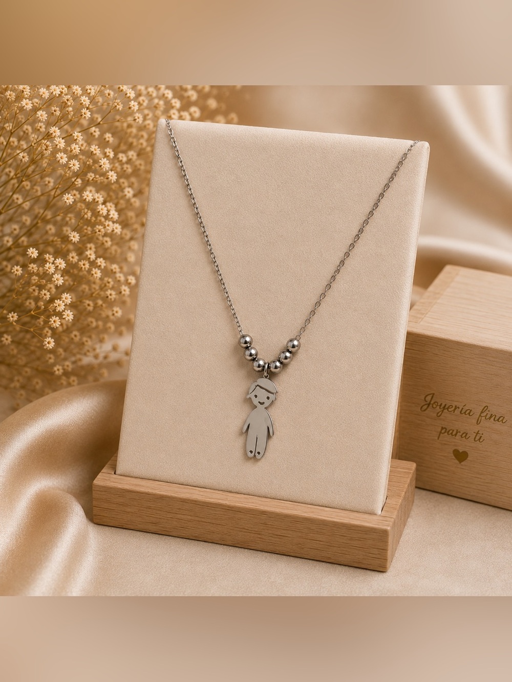 Boy 👦🏼 Elegant Silver Pendant Necklace steel 316l